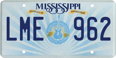 MS license plate LME962