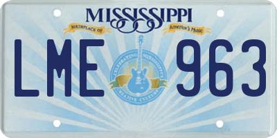MS license plate LME963