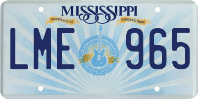 MS license plate LME965