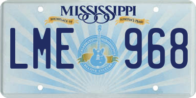 MS license plate LME968