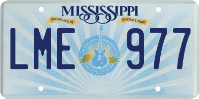 MS license plate LME977