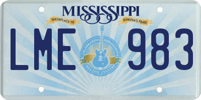 MS license plate LME983