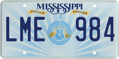 MS license plate LME984
