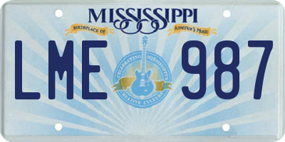 MS license plate LME987