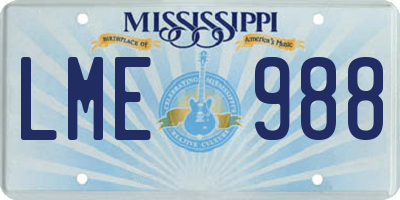 MS license plate LME988