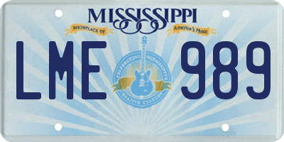 MS license plate LME989