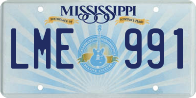 MS license plate LME991