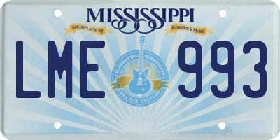 MS license plate LME993