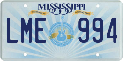 MS license plate LME994