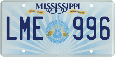 MS license plate LME996
