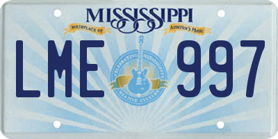 MS license plate LME997