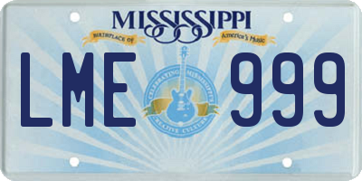 MS license plate LME999