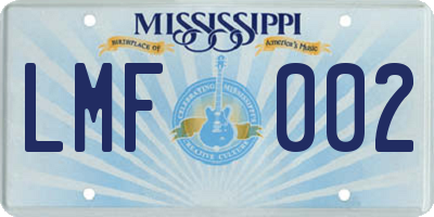 MS license plate LMF002