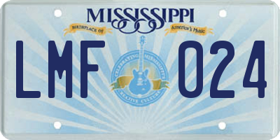 MS license plate LMF024