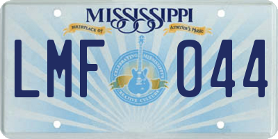 MS license plate LMF044