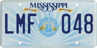 MS license plate LMF048