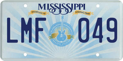 MS license plate LMF049