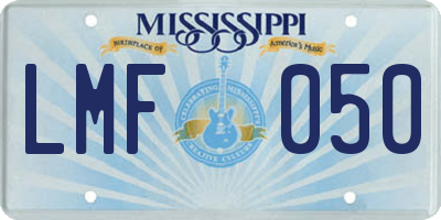 MS license plate LMF050
