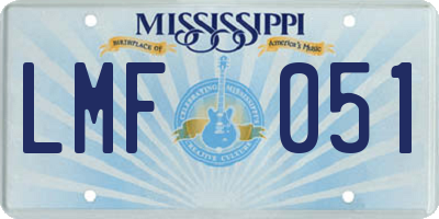 MS license plate LMF051