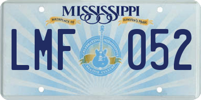 MS license plate LMF052