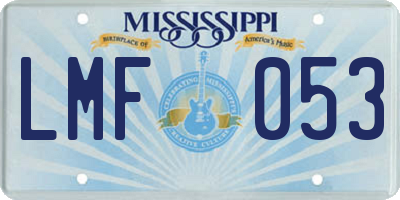 MS license plate LMF053