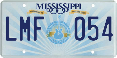 MS license plate LMF054