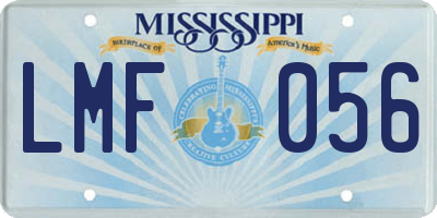 MS license plate LMF056