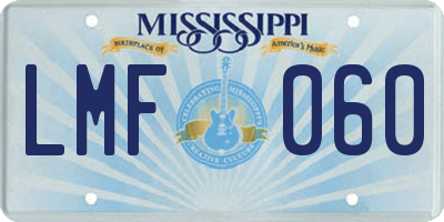 MS license plate LMF060