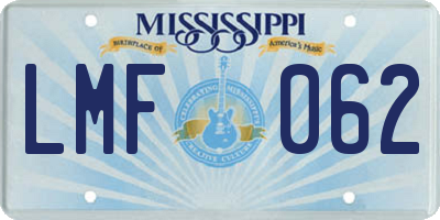 MS license plate LMF062