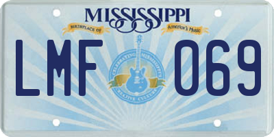 MS license plate LMF069