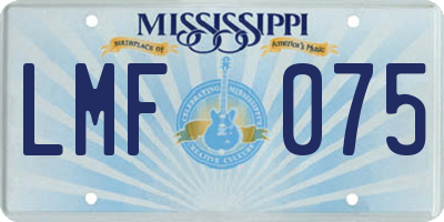 MS license plate LMF075