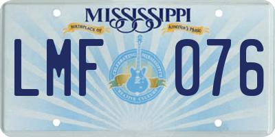 MS license plate LMF076