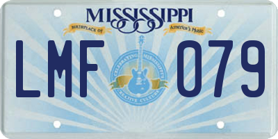 MS license plate LMF079