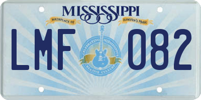 MS license plate LMF082