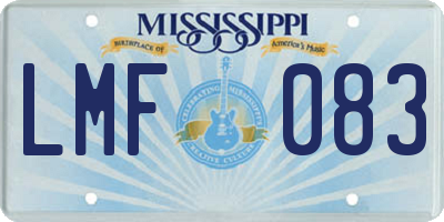 MS license plate LMF083