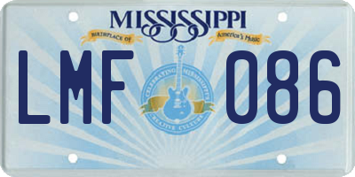 MS license plate LMF086