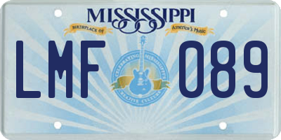 MS license plate LMF089