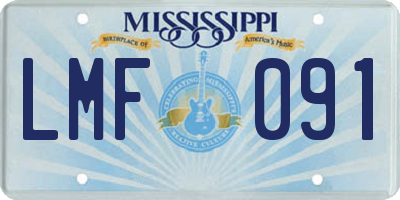 MS license plate LMF091