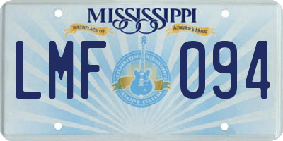 MS license plate LMF094