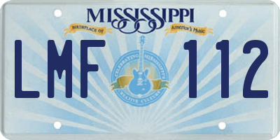 MS license plate LMF112