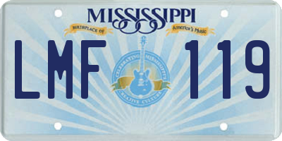 MS license plate LMF119