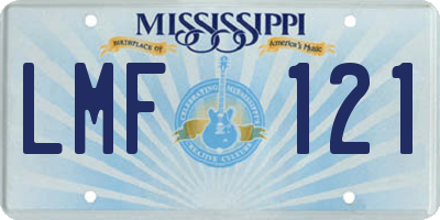 MS license plate LMF121