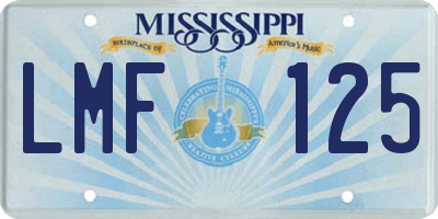 MS license plate LMF125