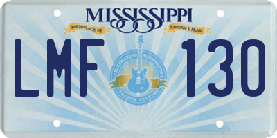MS license plate LMF130