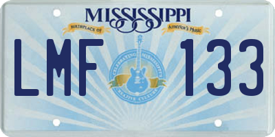 MS license plate LMF133