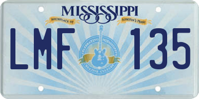 MS license plate LMF135