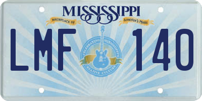 MS license plate LMF140