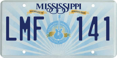 MS license plate LMF141