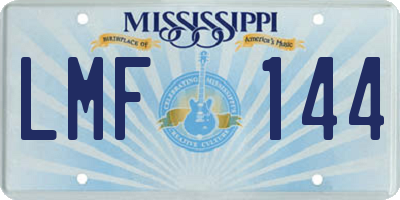 MS license plate LMF144