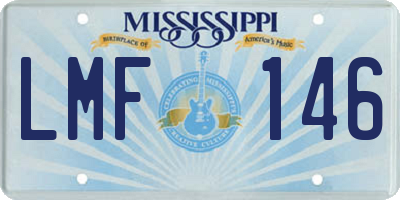 MS license plate LMF146